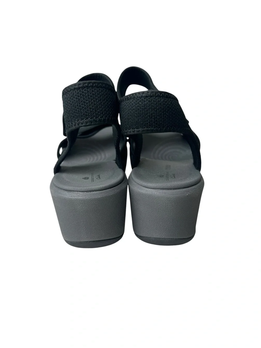 Clarks NWOB CloudStepper Cali Skye Black Size 11 Strappy Wedge Sandals